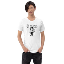 Load image into Gallery viewer, Signature caricature &quot;Baka&quot; by Baka.Visuals on white shirt.
